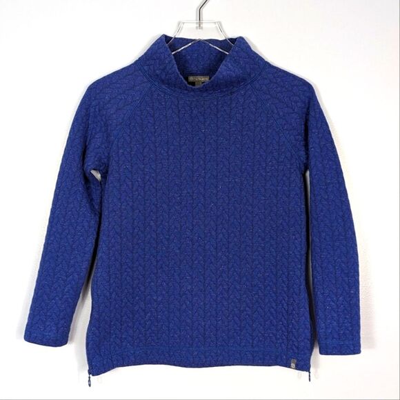 T by Talbots Blue Mock Neck Pullover Sweatshirt Women's Small - Picture 1 of 5